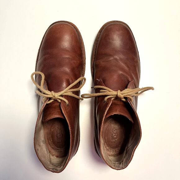 UGG Chukka Boot Size 11.5 Leighton Brown Leather Laceup - Picture 2 of 16